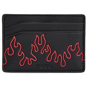 HUGO Faux-leather card holder with flame artwork