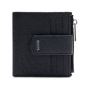 Embossed-leather wallet with polished silver hardware