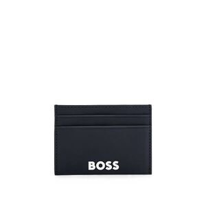 Boss Faux-leather card holder with contrast logo