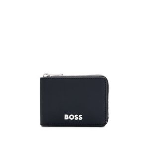 Boss Faux-leather ziparound wallet with contrast logo