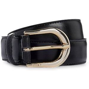 Boss Italian-leather belt with logo-engraved buckle