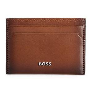 Boss Leather card holder with logo lettering