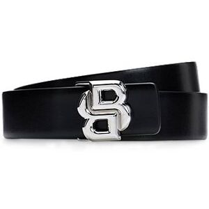 Boss Reversible belt in Italian leather with double-monogram buckle