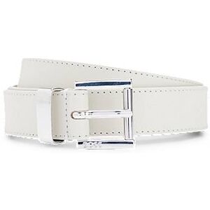 Boss Italian-leather belt with engraved logo buckle