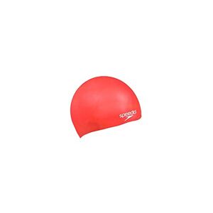 Speedo Kids Plain Moulded Silicone Junior Swimming Cap Red, One Size