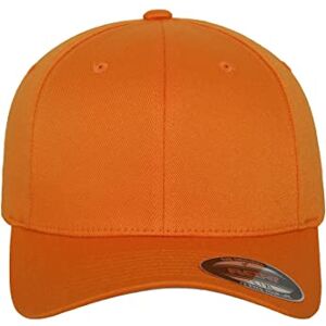 Flexfit Unisex Wooly Combed Baseball Cap, Orange (Orange), xs-s