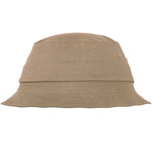 Flexfit Cotton Twill Bucket Hat Unisex Anglerhut für Damen und Herren, einfarbig, mit patentiertem  Band, Farbe Khaki, Einheitsgröße