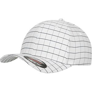 Flexfit Unisex Mütze  Square Check Cap Mützen, Wht/dark Navy, L-XL