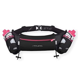 Fitletic Unisex Adult HD08 2 X Hydration Belts Black/Black/Pink 250ml