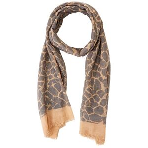 PIECES Women's Animal Print Shawl Brown One size