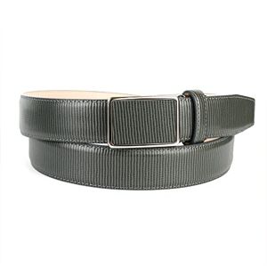 Crown designer men`s leather belt grey color gekko design with silver automatic buckle/17G70 (42