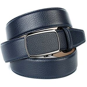 Crown designer men`s leather belt royal blue color classic design/30T80 (36