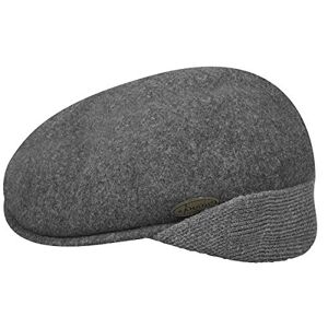 Kangol Unisex Wool 504 Earlap Flat Cap, Grey (Dark Flannel), Small (Manufacturer Size:Small)