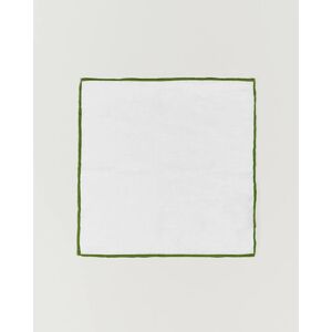 Amanda Christensen Linen Paspoal Pocket Square White/Green men One size Hvid
