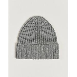 Piacenza Cashmere Ribbed Cashmere Beanie Grey Melange men One size Grå