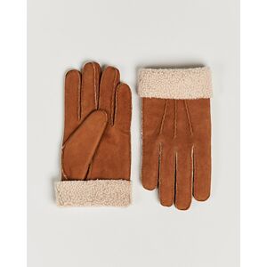 Hestra Bernard Lambskin Suede Glove Cognac men 8 Brun