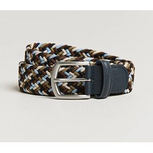 Anderson's Stretch Woven 3,5 cm Belt Navy/Green/Brown men 85 Flerfarvet