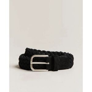 Anderson's Woven Suede Belt 3 cm Black men 85 Sort