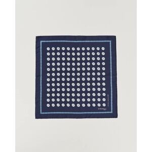 E. Marinella Printed Silk Pocket Square Navy men One size Blå