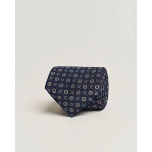 E. Marinella 3-Fold Printed Silk Tie Navy men One size Blå