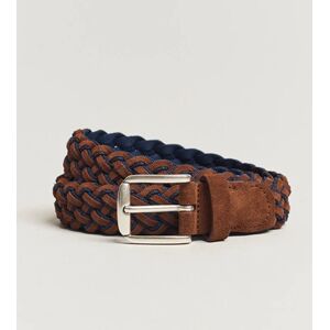 Anderson's Woven Suede Mix Belt 3 cm Brown/Blue men 95 Brun