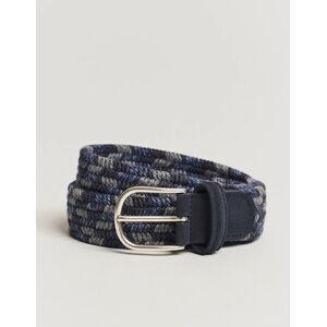 Anderson's Braided Wool Belt Navy Multi men 100 Blå,Flerfarvet