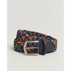 Anderson's Stretch Woven 3,5 cm Belt Dark Multi men 90 Flerfarvet