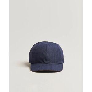 Eton Solid Linen Cap Navy Blue men S Blå