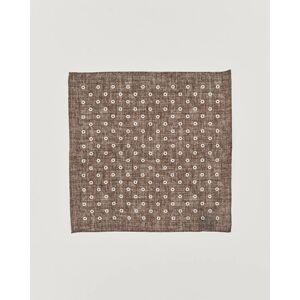 Amanda Christensen Linen Printed Flower Pocket Square Beige men One size Brun