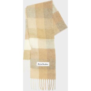 Acne Studios Mohair Checked Scarf Light Brown/Beige ONE SIZE