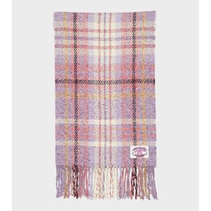 Acne Studios Plaid Fringe Scarf Violet Purple ONESIZE