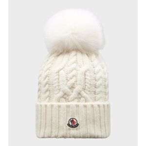 Moncler Cashmere Wool Pom Pom Beanie Optical White ONESIZE