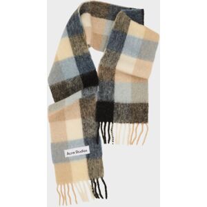 Acne Studios Mohair Checked Scarf Blue/Beige/Black ONESIZE