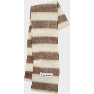 Acne Studios Wool Blend Stripe Scarf Brown/White ONESIZE