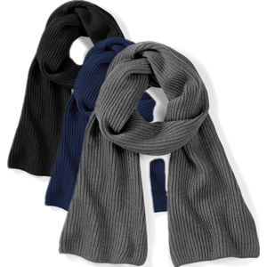 Beechfield Cb469 Metro Knitted Scarf French Navy 170 X 20 Cm
