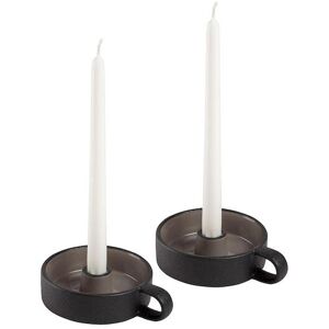 Orrefors Jernverk 410866 Bedchamber Candlestick 2-Pack Black One Size