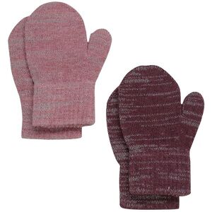 Celavi Luffer - Uld/polyester - 2-Pak - Rose Brown M. Refleks - Celavi - 1-2 År (80-92) - Vanter/luffer