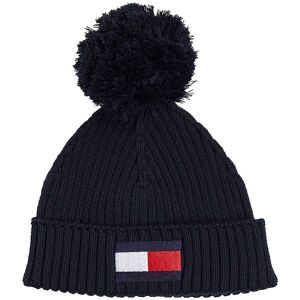 Tommy Hilfiger Hue - Strik - Big Flag Pom Pom - Space Blue - Tommy Hilfiger - 8-16 År - Hue