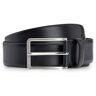 Boss Italian-made leather belt with engraved-logo buckle