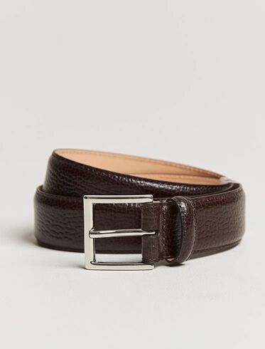 Crockett & Jones Belt 3,5 cm Dark Brown Grained Calf men W32-85cm Brun