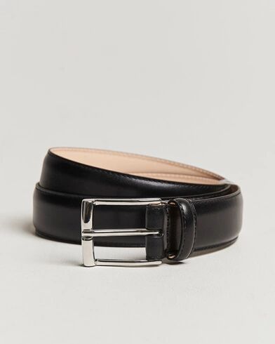 Crockett & Jones Belt 3,2 cm Black Calf men W34-90cm Sort