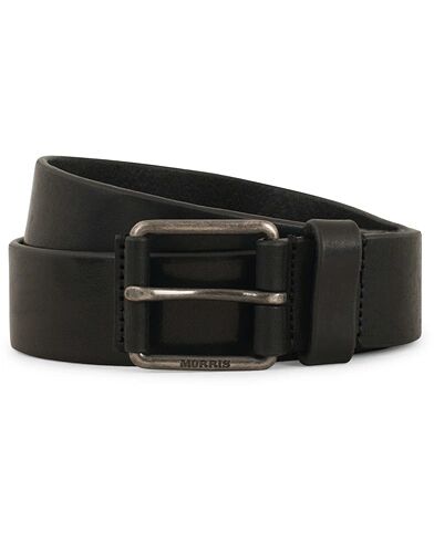 Morris Leather Jeans 3,5 cm Belt Black men 95 Sort