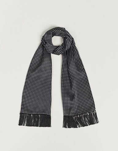 Eton Silk Polka Dot Scarf Black men One size Blå