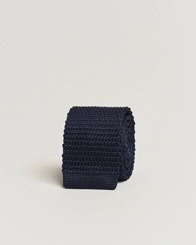 Amanda Christensen Knitted Silk Tie 6 cm Navy men One size Blå