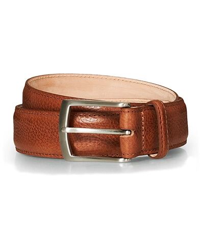 Loake 1880 Henry Grained Leather Belt 3,3 cm Tan men W34/85CM Brun