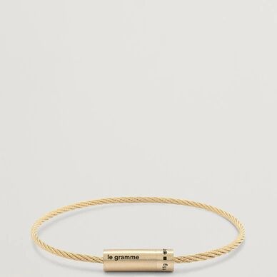 LE GRAMME Cable Bracelet Brushed Gold 18-Karat men M/18CM Guld