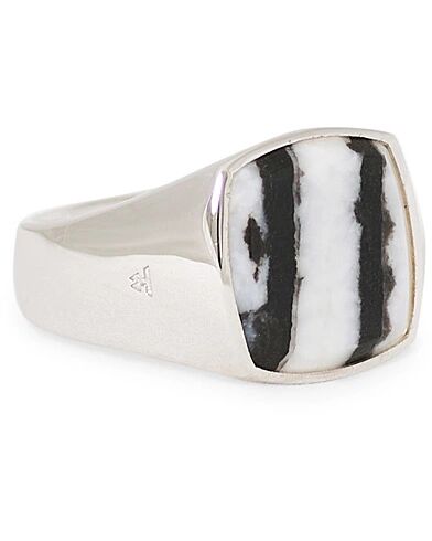 Tom Wood Cushion Zebra Ring Silver men L Sølv