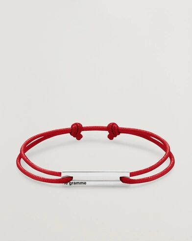 LE GRAMME Cord Bracelet Le 17/10 Red/Sterling Silver men One size Rød