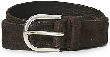 Orciani Burnished Suede Belt 3 cm Dark Brown men 80 Brun