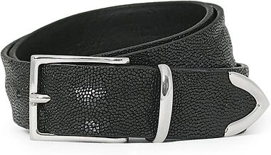 Orciani Western Grained Calf Belt 3 cm Black men 85 Sort